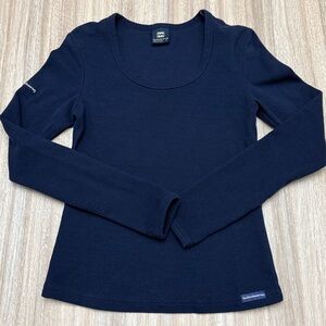 Vintage Y2K Billabong Long Sleeve Tee Size Small in Navy Blue